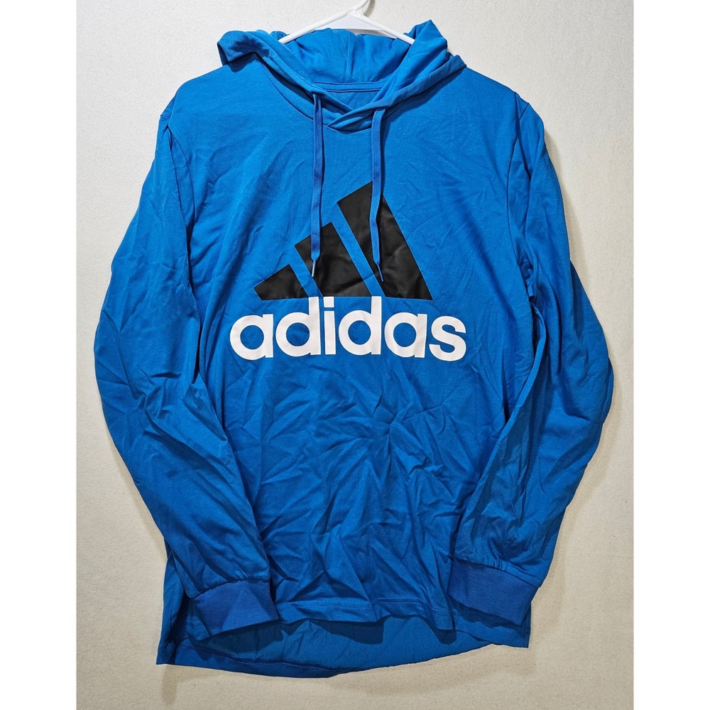 Adidas Men's Multi Sport Pullover Hoodie Blue/Black/Wht Sz LG, HE6010, NWT